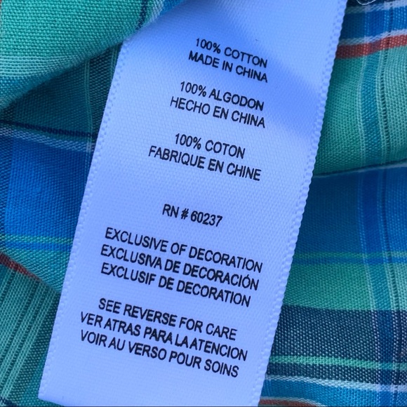 Boys Blue Plaid 100% Cotton Button Up Shirt | 24 Mo - Picture 9 of 9